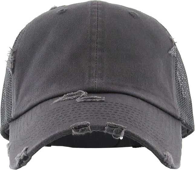 KBETHOS Vintage Washed Distressed Cotton Dad Hat Baseball Cap Adjustable Polo Trucker Unisex Style Headwear