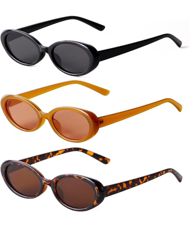 90s Sunglasses for Women Men Retro Small Oval Sunglasses