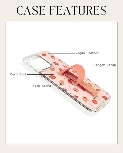 Walli Cases for iPhone 17 Pro Case Aesthetic Wallet Phone Case Card Holder, Securely Holds up to 2 Cards - Cute, Trendy Phone Cover for Women, fits iPhone 17 Pro, with Kickstand & Finger Strap