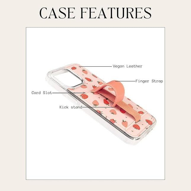 Walli Cases for iPhone 17 Case Aesthetic Wallet Phone Case Card Holder, Securely Holds up to 2 Cards - Cute, Trendy Phone Cover for Women, fits iPhone 17, with Kickstand & Finger Strap