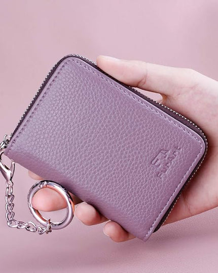 FurArt Zipper Wallet Women, RFID Blocking Credit Card Wallet, Business Card Holder, Compact Size KeyChain Wallet