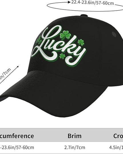 St. Patrick's Day Baseball Cap, Irish Green Clover Trucker Hat for Men Women, Fashion Adjustable Sun Visor Dad Hat