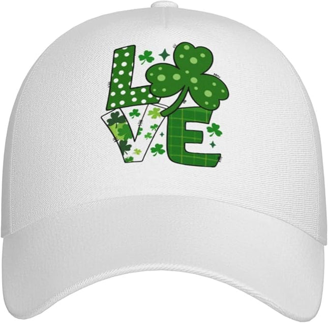 St. Patrick's Day Baseball Cap, Irish Green Clover Trucker Hat for Men Women, Fashion Adjustable Sun Visor Dad Hat