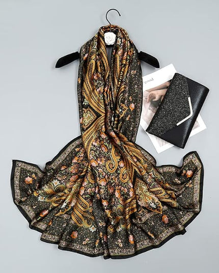 Fashion Scarves Scarf 100% Silk Feeling Scarf Silk Like Scarves Long Lightweight Sunscreen Shawls for Women