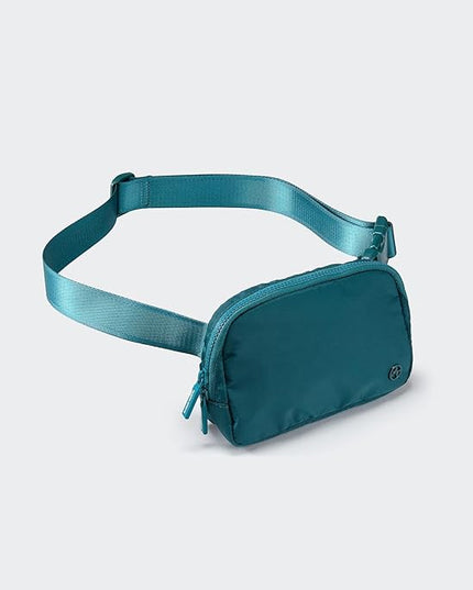 Pander Two Way Zipper Fanny Pack Nylon Everywhere Belt Bag for Women, Water Repellent Waist Packs, Crossbody Bags with Adjustable Strap (Teal Blue).