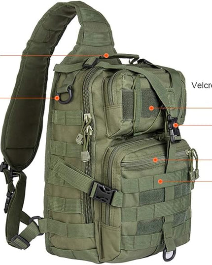 hopopower Tactical Sling Bag, Sport Bag Military Rover Shoulder Backpack EDC Assault Range Bag, Chest Pack Handbag Waterproof