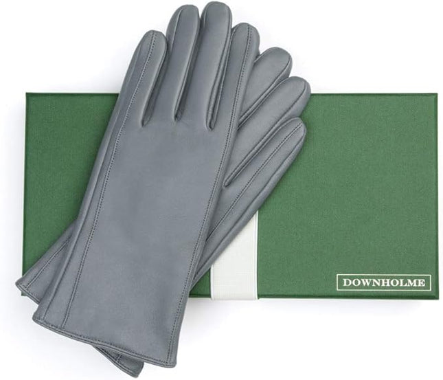 Downholme Touchscreen Leather Cashmere Lined Gloves for Women