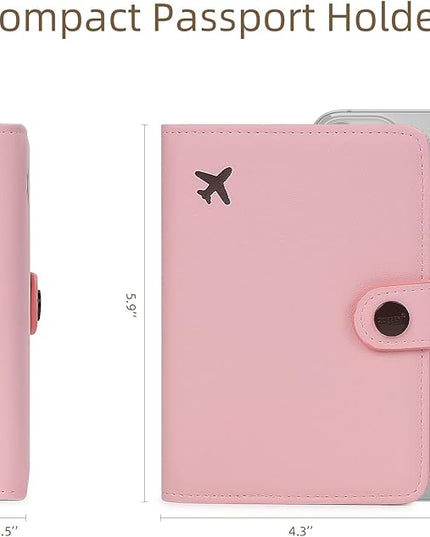 ZOPPEN Passport Holder Women, Passport Cover Travel Wallet Rfid Blocking Passport Wallet Cover Case Travel Essentials Document Organizer, Pink