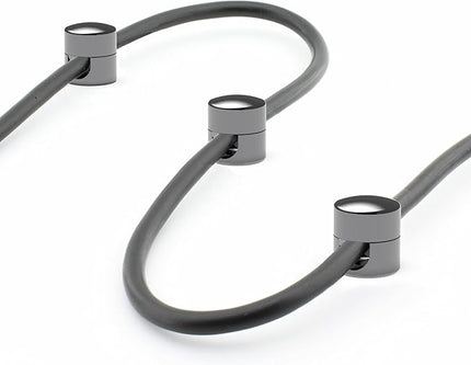 Cable Anchors for Desk Organization Gun Metal | Premium Aluminum Cord Organizers | Charger + Cable Management Clips for Home & Office | Stylish, Sturdy, & Functional | (3 Pack)