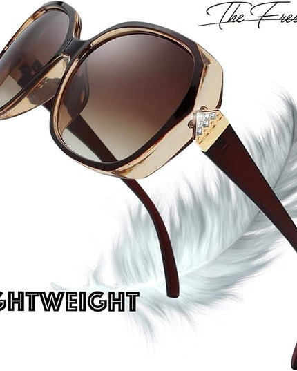 The Fresh Women's Oversized Square Jackie O Cat Eye Hybrid Butterfly Fashion Sunglasses - Exquisite Packaging