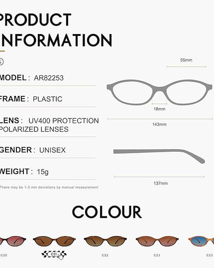 Retro Oval Cat Eye Sunglasses for Women Y2k Trendy Narrow Sunnies Designer Sun Glasses AR82253
