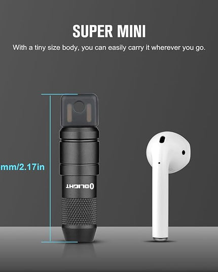 OLIGHT 2 Pack IMINI 2 EDC Rechargeable Keychain Flashlight, 50 Lumens Compact and Portable Mini LED Keyring Lights with Built-in Battery Ideal for Everyday Carry and Emergencies