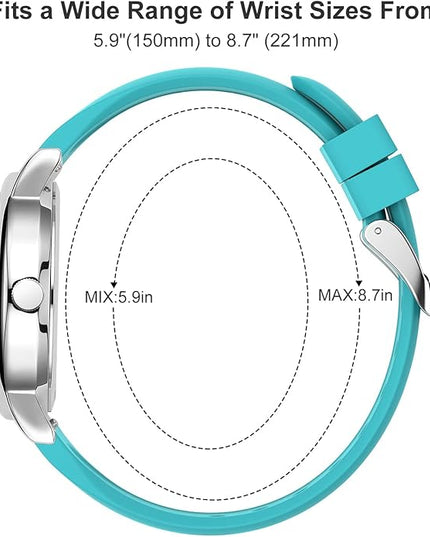 GOLDEN HOUR Waterproof Nurse Watch for Medical Professionals, Students Women Men - Military Time Luminouse Easy Read Dial, 24 Hour with Second Hand, Colorful Silicone Band