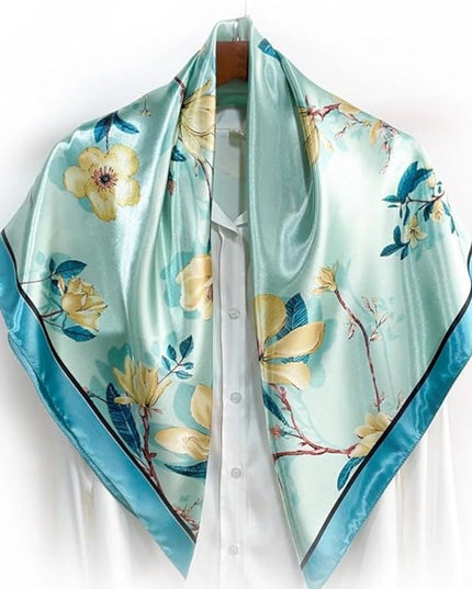Julunar Silk Like Head Scarf for Women - Satin Large Hair Scarves - 35" Square Silk Hair Wrap for Sleeping with Gift Packed