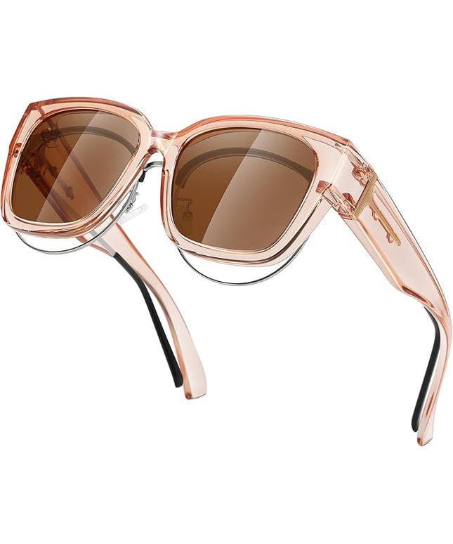 MEETSUN Oversized Fit Over Glasses Sunglasses for Women Men Large Trendy Polarized Sunglasses for Driving UV Protection