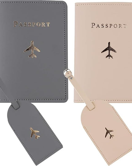 Travel Holder Set,Honeymoon Gift,Slim Passport Case Covers and Organizer Slots Couple Travel Luggage Tags,Wedding Bridal Shower GiftWallets Travel Holder Set,Couple Travel Luggage Tags