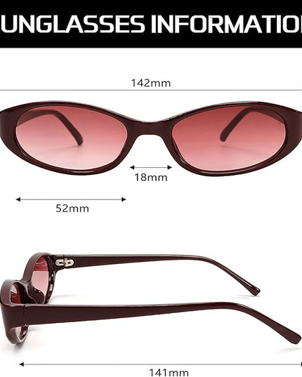 Retro Oval Sunglasses for Women 2026 90s Small Chic Cat Eye Sun Glasses Sunnies Lightweight Shades