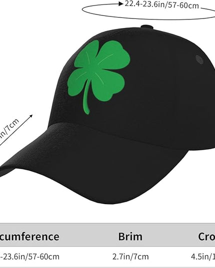 St. Patrick's Day Lucky Shamrock Hat Adjustable Irish Green Clover Baseball Cap Trucker Hat for Men Women