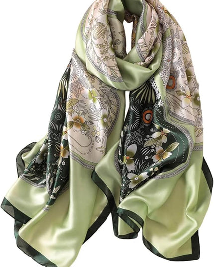 Fashion Scarves Scarf 100% Silk Feeling Scarf Silk Like Scarves Long Lightweight Sunscreen Shawls for Women