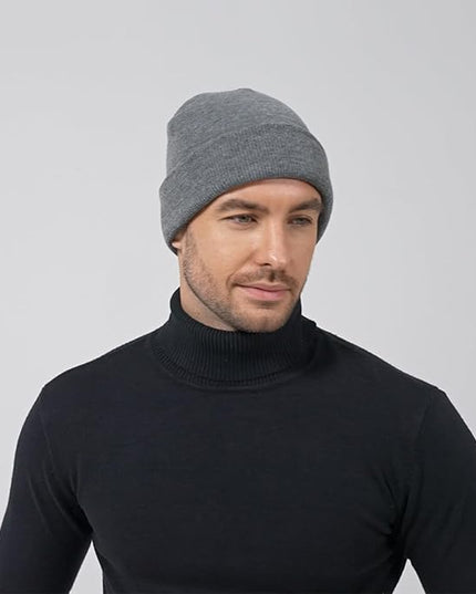 ZOORON 1&2 Pack Beanie for Men Women Slouchy Beanie Hats Winter Knit Caps Soft Ski Hat Unisex