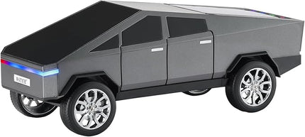 Futuristic Truck Model Bluetooth Replica Speaker with LED Display Screen – Considerate Gift for Car Design Fans & Audio Users, TWS Stereo, FM, USB/TF Playback, LED Headlights, Built-in Mic (Gray)