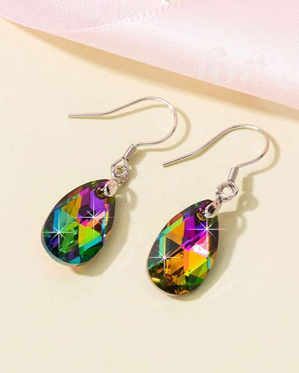 Teardrop Austrian Crystal Drop Dangle Earrings for Women 925 Sterling Silver Hook Hypoallergenic Jewelry