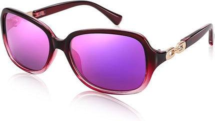 FEISEDY Vintage Square Polarized Sunglasses for Women UV400 Travel Driving Fashion Arcuate Sunglasses B2526