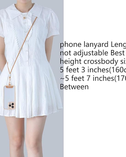 Leather cell phone lanyard Detachable Phone Chain Strap 2-in-1 Phone Charm with