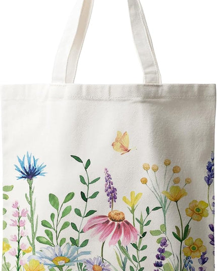 Horaldaily Canvas Tote Bag,Reusable Shoulder Tote Bag for Women Lady Casual Vacation, Shopping, Work, Gym