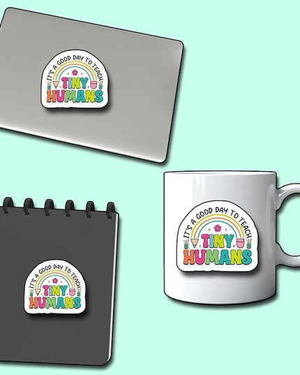 (3Pcs) It’s A Good Day to Teach Tiny Humans Sticker, Teacher Decal Decorate Books Laptop Phone Water Bottles Kindles Stickers Tumbler Sticker Waterproof Vinyl Decorate Sticker 3" Inch