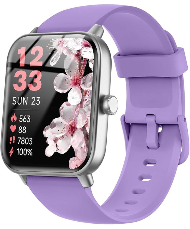 Smart Watches for Women/Men, Smart Watch for Android Phones and iPhone Compatible, Alexa Built-in, 1.8" Fitness Watches for Women, IP68 Waterproof /Bluetooth Call, Heart Rate/Sleep Monitor, Purple