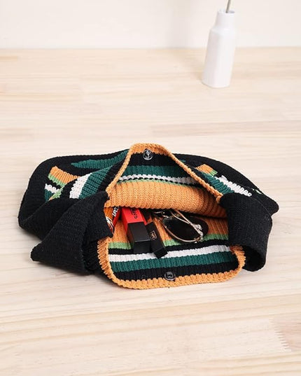 ENBEI Women's Crochet Tote Bag Knit Shoulder bag,Aesthetic Bag,Cute Eco-Friendly Tote for Travel,Daily Use,Gift Box Packaging