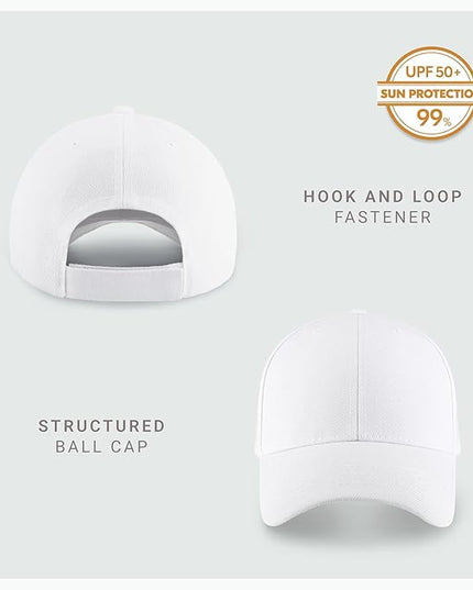 2-Pack Classic Structured Baseball Cap Adjustable Snapback Multipack Ball Caps for Custom Embroidery Running Workouts Outdoor