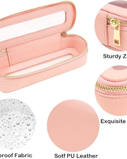 Travel Clear Makeup Bag Set, TSA Approved Cosmetic Bag Case with Zipper Portable Makeup Pouch Toiletry Bag Traveling Cosmetic Organizer Storage Bag Car Organizer Car Essentials