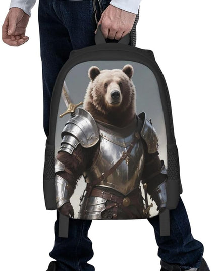 Bear And Sword Laptop Backpack Fits 15 Inch Laptop Travel Backpack Rucksack For Men Women
