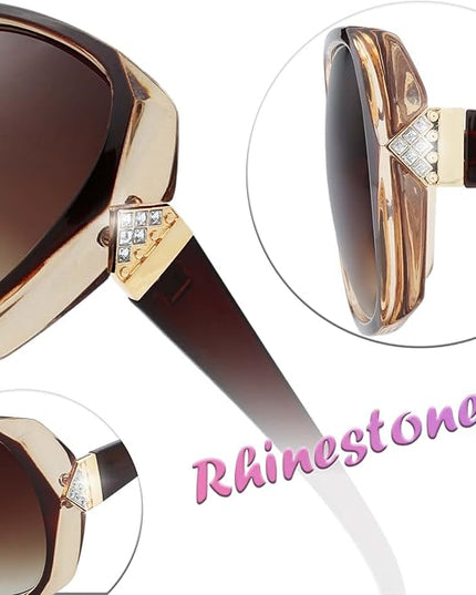 The Fresh Women's Oversized Square Jackie O Cat Eye Hybrid Butterfly Fashion Sunglasses - Exquisite Packaging