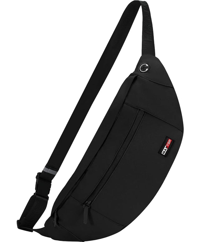 MAXTOP Large Crossbody Fanny Pack with 4-Zipper Pockets,Gifts for Enjoy Sports Festival Workout Traveling Running Casual Hands-Free Wallets Waist Pack Phone Bag Carrying All Phones