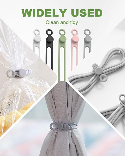 Data Cable Organizer, 2026 Upgrade Silicone Headphone Organizers, Silicone Cable Ties Reusable Cable Management Organizers Multipurpose Elastic Cord Organizer for Bundling and Fastening Cables (5Pcs)