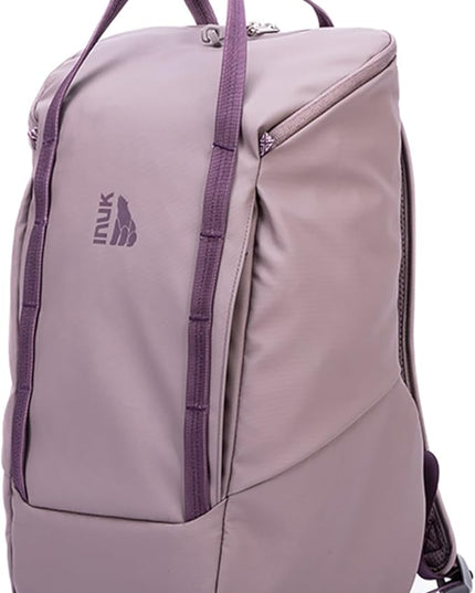 INUK Laptop Backpack for College Students & Work, 25L Lightweight Waterproof Backpack for Business Travel, Hiking Daypack with Padded Sleeve and Safety Whistle, Made from Recycled Materials，Purple
