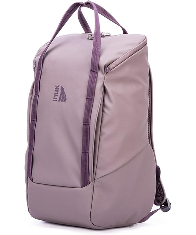 INUK Laptop Backpack for College Students & Work, 25L Lightweight Waterproof Backpack for Business Travel, Hiking Daypack with Padded Sleeve and Safety Whistle, Made from Recycled Materials，Purple