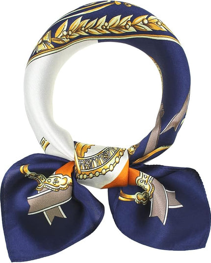 ANDANTINO 100% Mulberry Silk Scarf -21” Lightweight Square Neckerchief – Breathable Digital Printed Scarves with Gift Packed