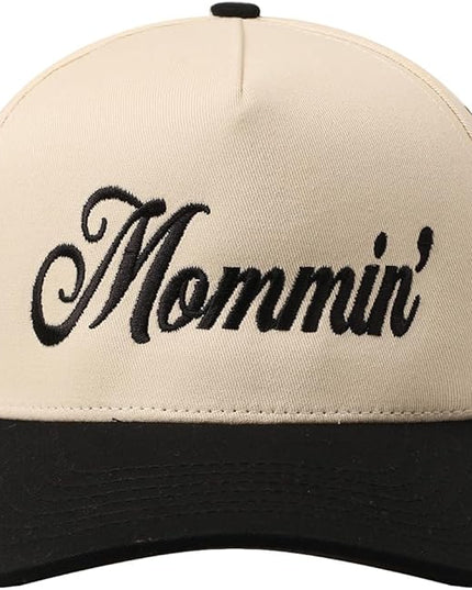 MIRMARU Two-Tone Vintage Canvas Trucker Hats for Men & Women, Adjustable Size Baseball Caps with Trendy Embroidered Design