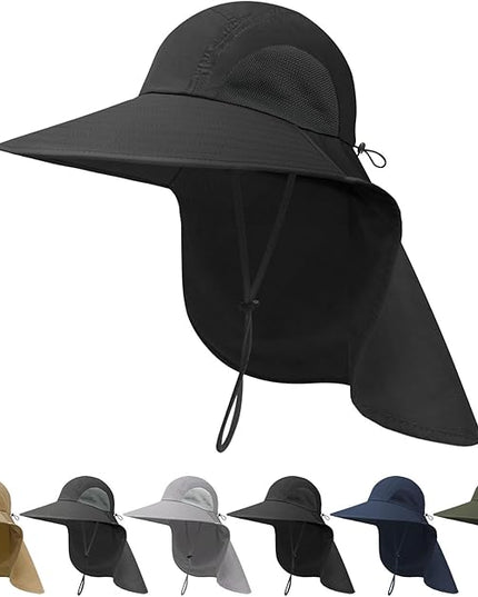 NPJY Sun Fishing Hats with Neck Flap for Men Women UV Sun Protection Bucket Hat