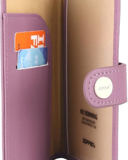 ZOPPEN Passport Holder Women, Passport Cover Travel Wallet Rfid Blocking Passport Wallet Cover Case Travel Essentials Document Organizer, Elegant Purple