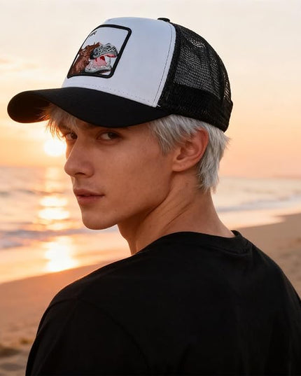Classic Unisex Various Animal Series Embroidery Farm Adjustable Mesh Snapback Trucker Hat