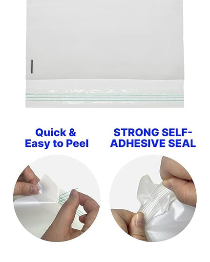 Eco Friendly Clear Poly Bags with Suffocation Warning - 12" x 15" (100 Count) - Strong Self Seal - Biodegradable Premium Frosted Bag for Packaging