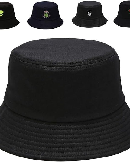Cotton Bucket Hat for Women Men Summer Travel Sun Beach Bucket Cap, Unisex Outdoor Fisherman Hat