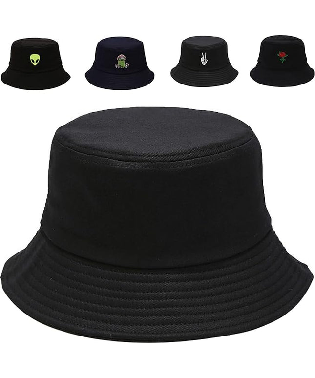 Cotton Bucket Hat for Women Men Summer Travel Sun Beach Bucket Cap, Unisex Outdoor Fisherman Hat