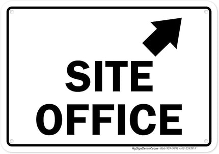 Site Office Up Right Arrow Sign, 10x7 Inches, Rust Free .040 Aluminum, Fade Resistant, Made in USA by My Sign Center