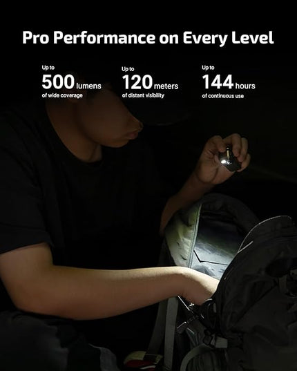 OLIGHT Oclip Pro EDC Flashlight Clip-on Light, Rechargeable 500 Lumens with Three Lighting Solutions Type-C Charging, Magnetic Flash Lights for Outdoor or Indoor Use(Ancient Script)